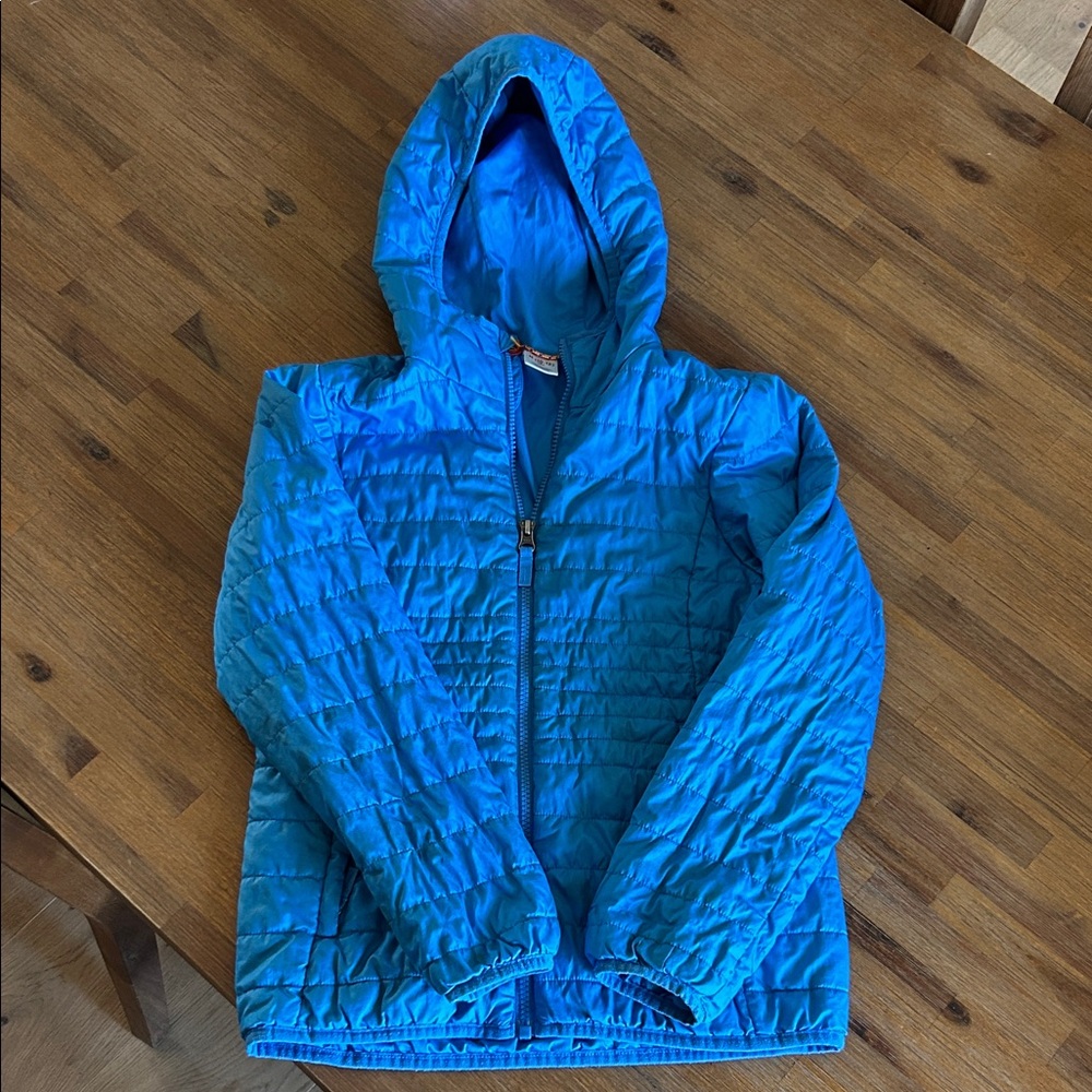 REI Kids Bright Blue Hooded Puffer Jacket